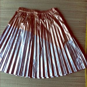 Metallic rose gold and silver A line skirt